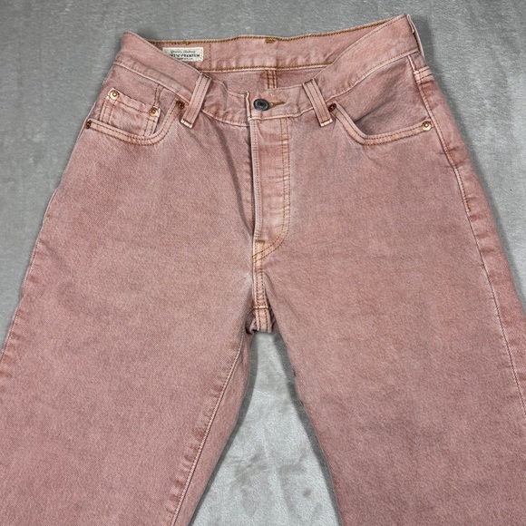 Levi’s Women’s 501 90s Light Pink Premium Button Fly Straight Jeans Size 0 - Picture 4 of 16